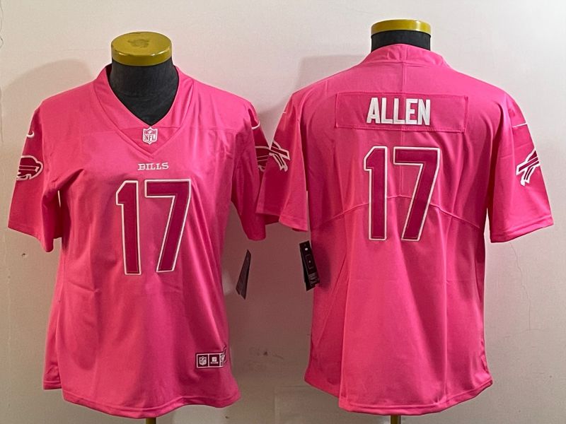 Women 2025 Buffalo Bills #17 Allen Pink Nike Limited NFL Jersey style 0061